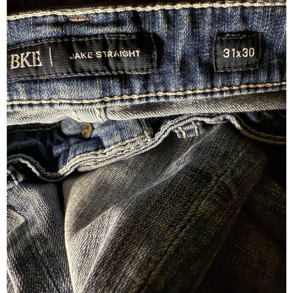BKE Jeans Blue Jake Straight Jeans Mens 31x30 Demin Pants Faded - Picture 4 of 9